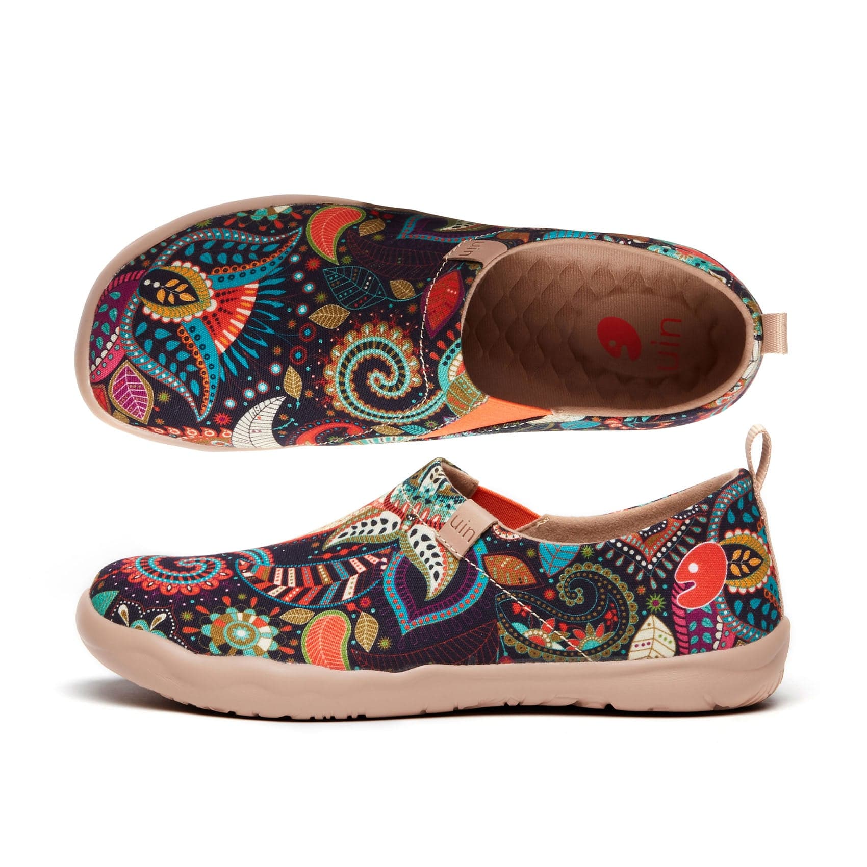 UIN Women's Art Painted Travel Shoes Slip On Canvas Casual Loafers ...