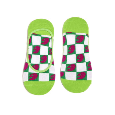 Checkerboard Green Women Socks Accesory UIN 
