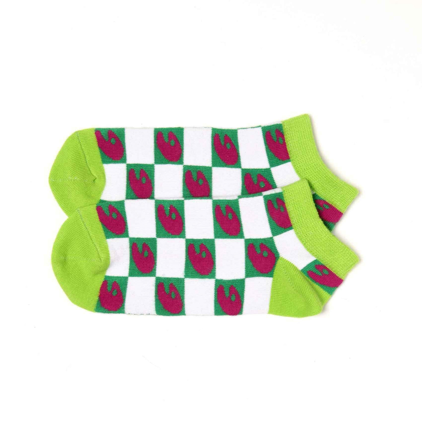 Checkerboard Green Women Socks Accesory UIN Low Sock 