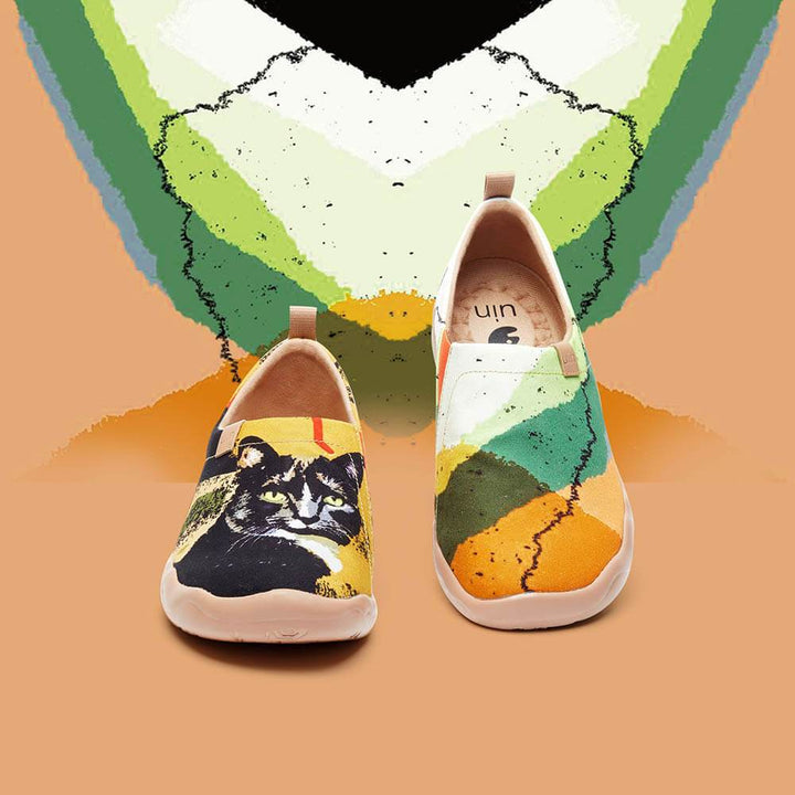 UIN Footwear Men Black Cat Canvas loafers