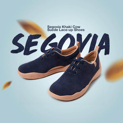Segovia Deep Blue Cow Suede Lace-up Shoes Men Men UIN 