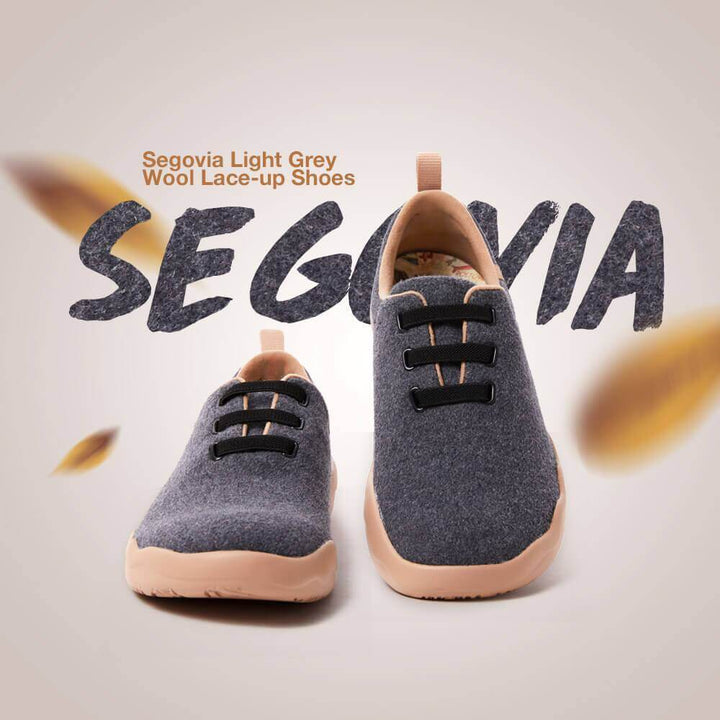 Segovia Deep Grey Wool Lace-up Shoes Men Men UIN 