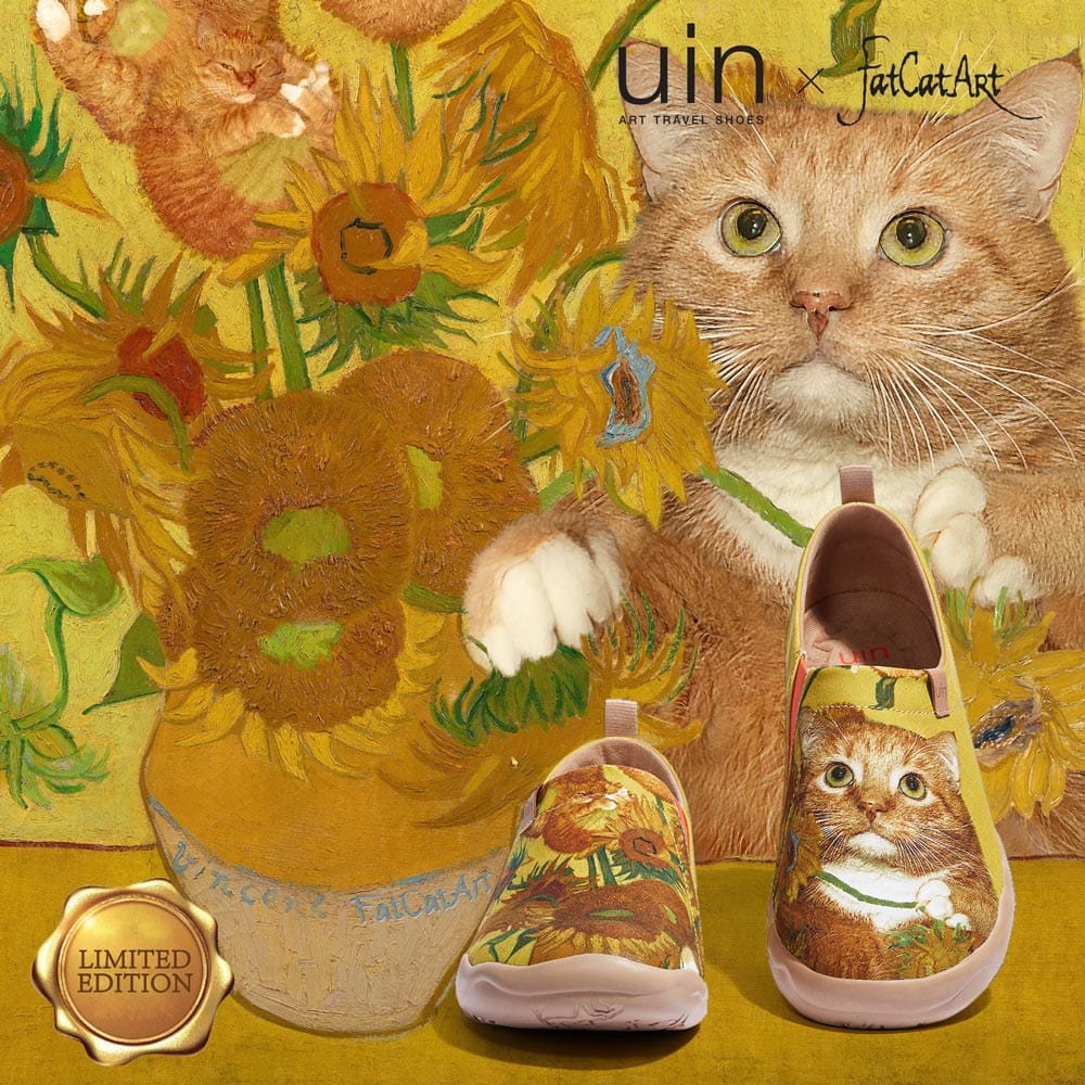 UIN Footwear Men Sunflowers and Cat Toledo I Men Canvas loafers