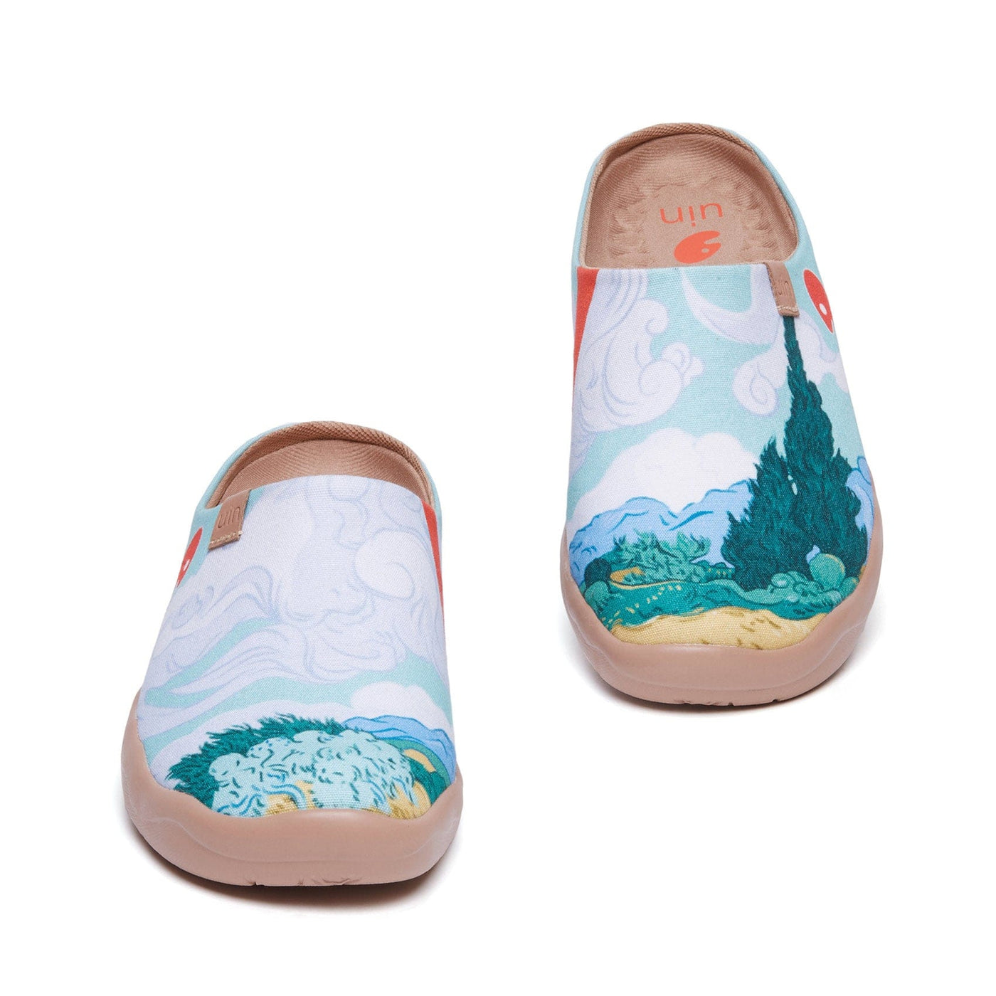 UIN Footwear Men Van Gogh Wheatfield with Cypresses Malaga Slipper Men Canvas loafers