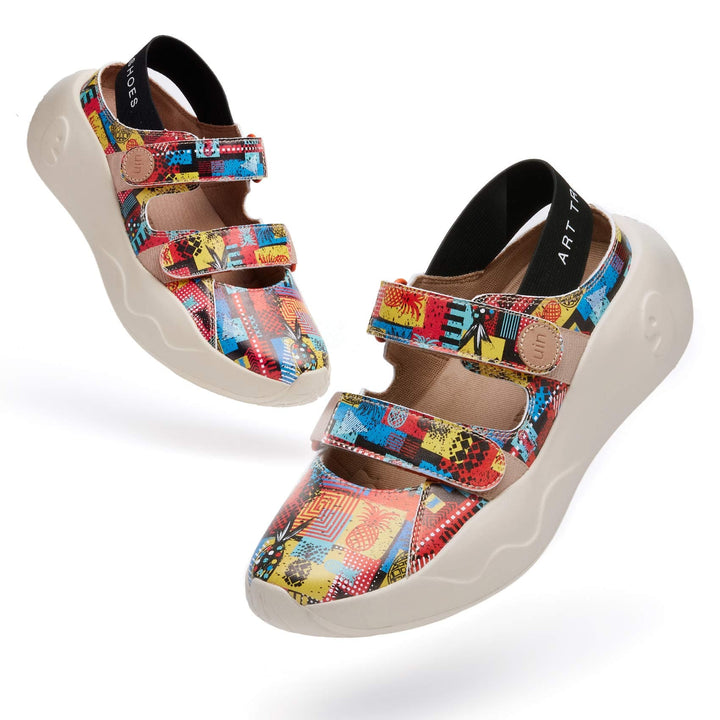 UIN Footwear Women Color Geometry II San Sebastian III Women Canvas loafers