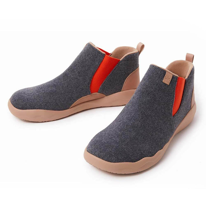 UIN Footwear Women Granada Deep Grey Wool Boots Women Canvas loafers