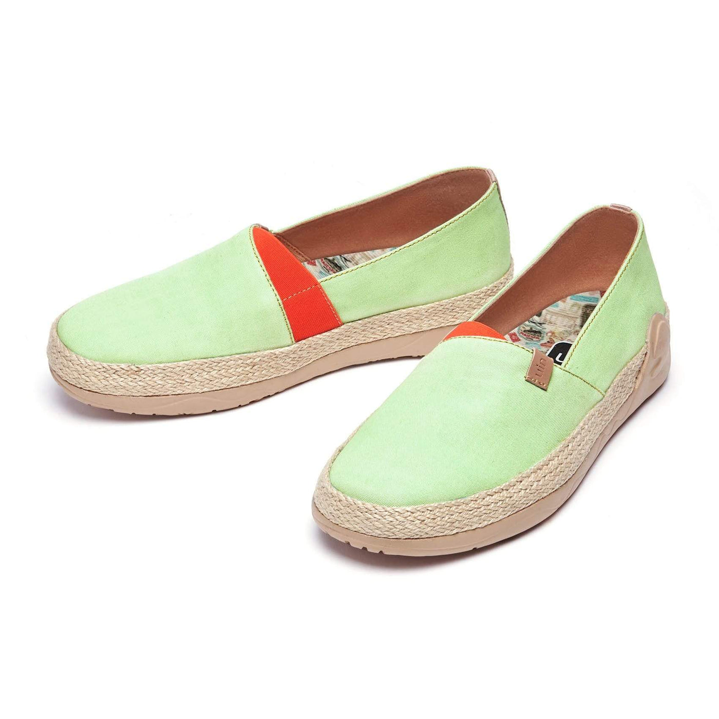 UIN Footwear Women Marbella Pastel Green Canvas loafers