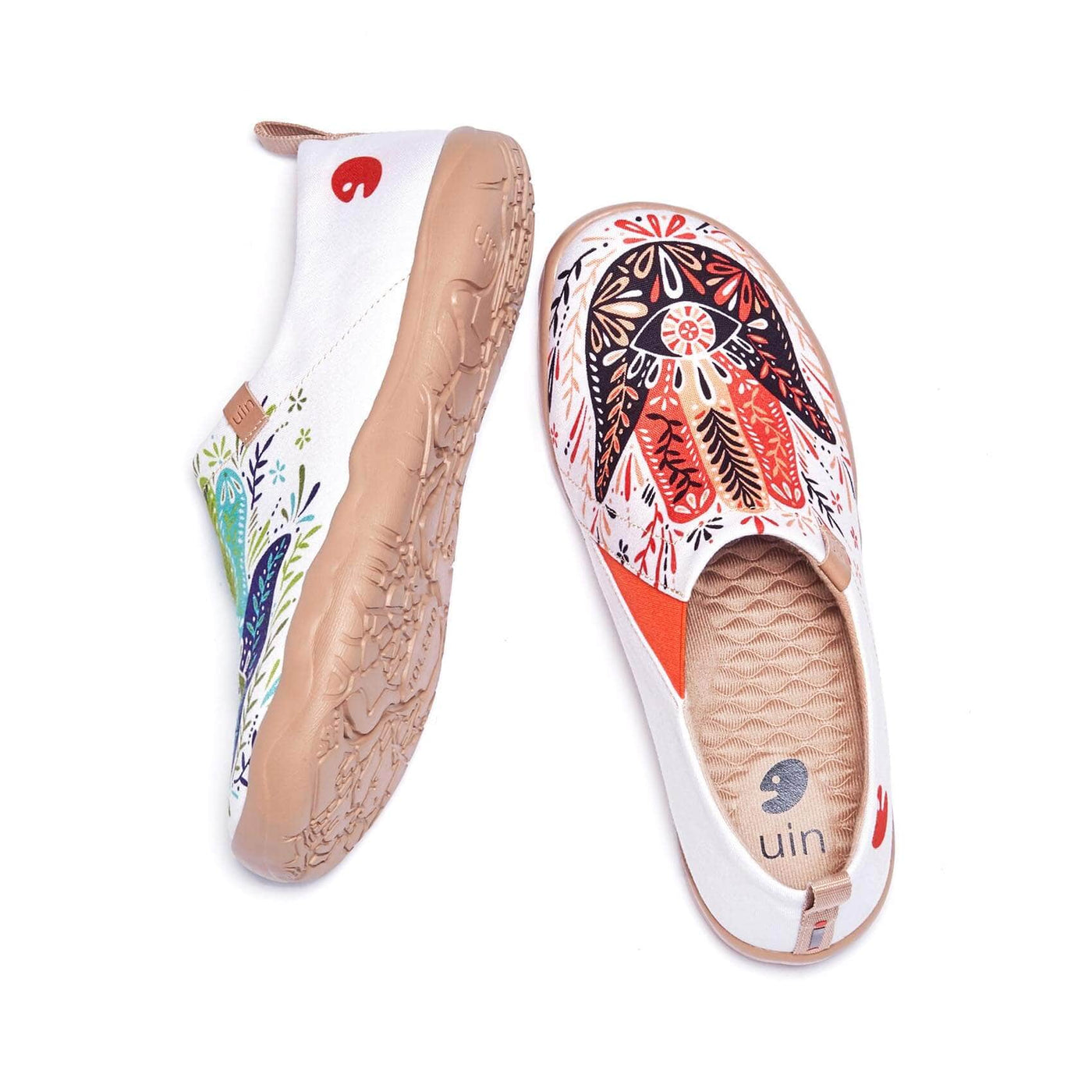 UIN Footwear Women Palm Flower Canvas loafers