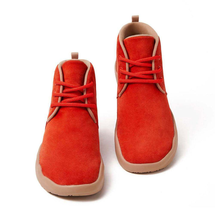 Bilbao Red Cow Suede Lace-up Boots Women Women UIN 