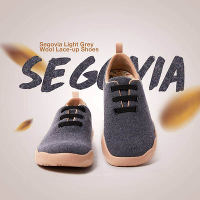 Segovia Deep Grey Wool Lace-up Shoes Women Women UIN 