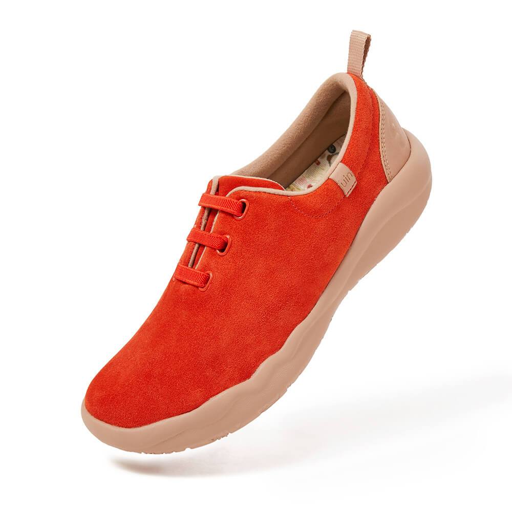Segovia Red Cow Suede Lace-up Shoes Women Women UIN 