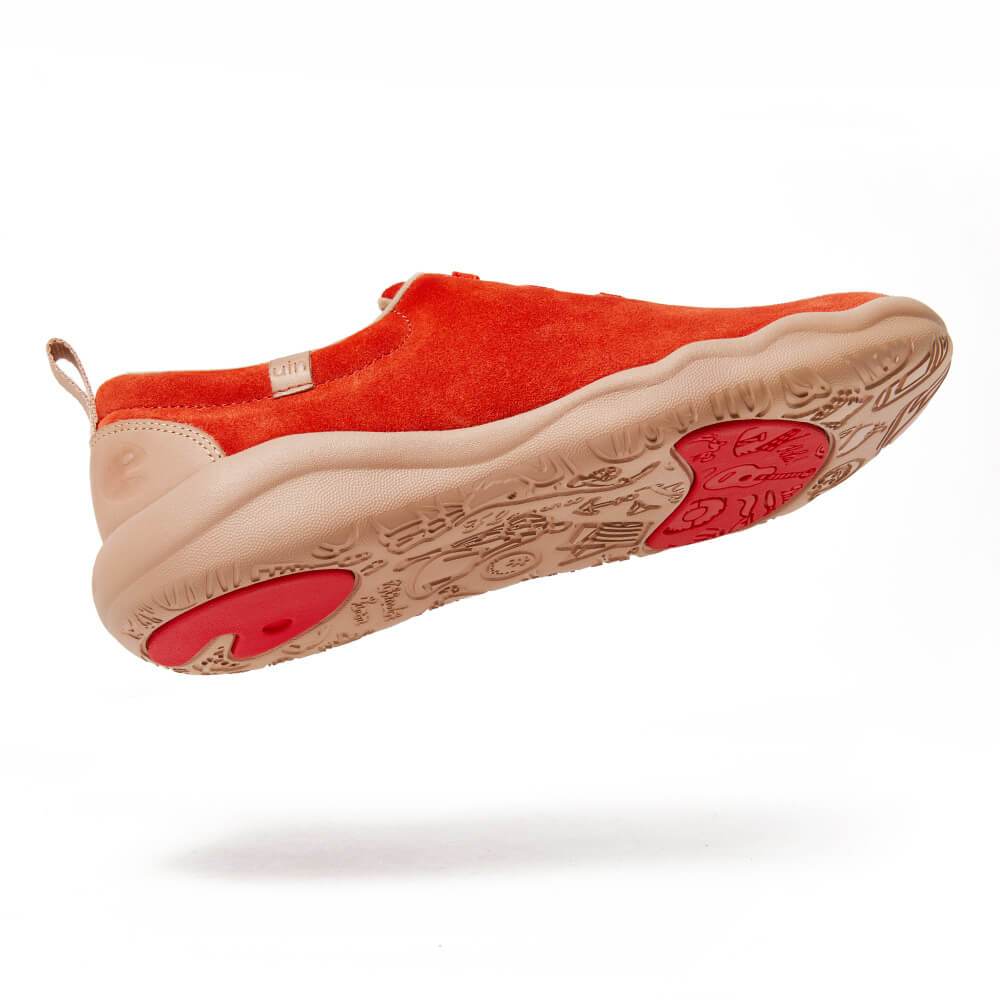 Segovia Red Cow Suede Lace-up Shoes Women Women UIN 