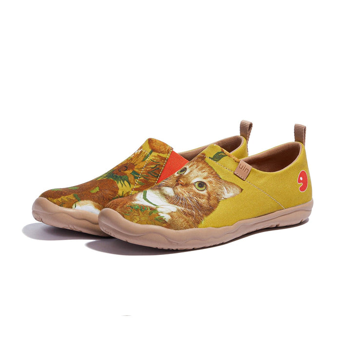 UIN Footwear Women Sunflowers and Cat Toledo I Women Canvas loafers