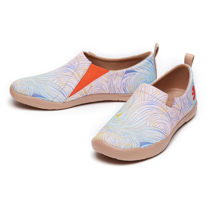 UIN Footwear Women Van Gogh Wheatfield with Cypresses V3 Women Canvas loafers
